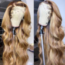 (Super Deal)210% Density Honey Blonde Piano Highlights Hd Transparent Lace Human Hair Wigs Free Part 13x4/5x5 Body Wave Wig