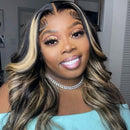 22inch-28inch Upgrade 210% Density Balayage Highlight Hair 13x4 Transparent Lace Front Human Hair Wigs