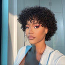 Quick&Easy Install Short Bob With Bang Glueless Non Lace Natural Black Jerry Curly 100% Human Hair For Black Women