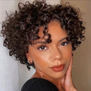 Quick&Easy Install Short Bob With Bang Glueless Non Lace Natural Black Jerry Curly 100% Human Hair For Black Women