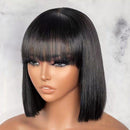 USA 2 Day Express Shipping Buy One Get One Free 4x4 Lace Closure Pink Bob Straight Hair Plus Natural Color Bob Wigs With Bangs