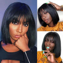 USA 2 Day Express Shipping Buy One Get One Free 4x4 Lace Closure Pink Bob Straight Hair Plus Natural Color Bob Wigs With Bangs