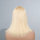 (Super Deal)Easy Wear &Go 3x2 Closure Wigs Straight Bob With Bangs Undetectable Transparent Lace Wig