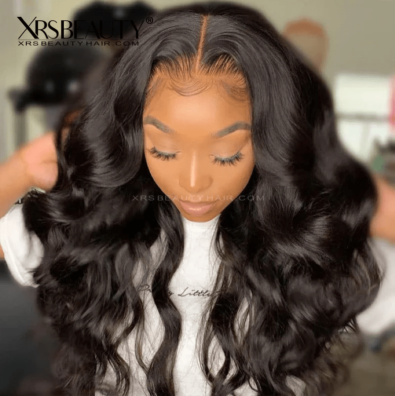 Xrs Beauty Hair Layered Edge Undetectable Human Hair Body Wave Wig With Baby Hair 13x5 Frontal Wigs [LFW02]