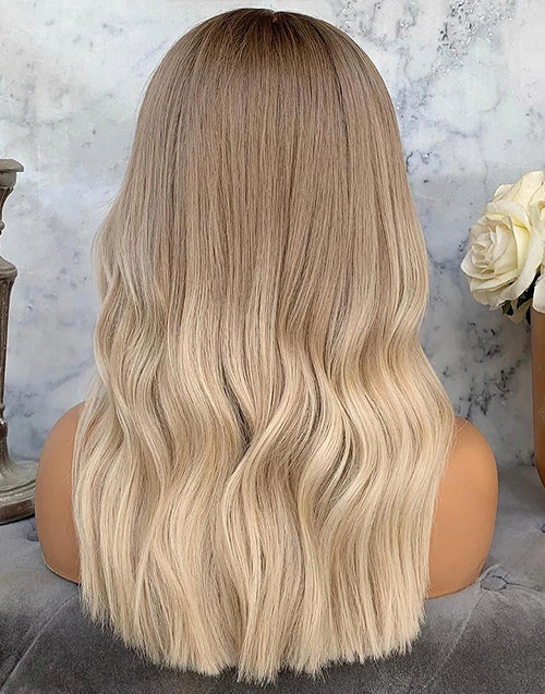 Jessies Wig Highlight Ash Blonde Wavy 4x4 Lace Wig Glueless HD Lace Human Hair Wig