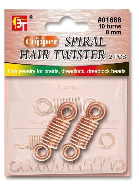 Beauty Town Spiral Hair Twister 2PCs - Pure Copper