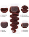 Jessies Wig Reddish Brown Body Wave Hair 3 Bundles With Closure Brazilian Human Hair With Lace Closure