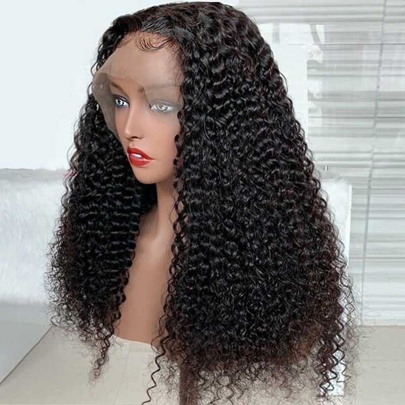 Aligrace Pro Series 13x4 Lace Kinky Curly Glueless Wigs Natural Color