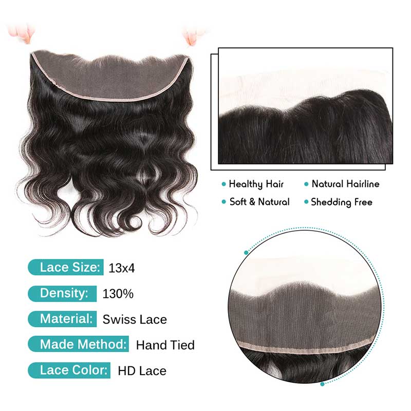 Brazilian Body Wave 13*4 Lace Frontal Free Part HD Lace Frontal with Baby Hair