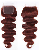 Jessies Wig Reddish Brown Body Wave Hair 3 Bundles With Closure Brazilian Human Hair With Lace Closure