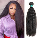 Ali Grace 12a Grade Kinky Straight 1 Bundle Human Hair Weave Natural Black Color