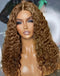 Jessies Wig Dark Brown Deep Curly 13x4 Lace Front Wig Gluesless 4x4 Lace Closure Human Hair Wig