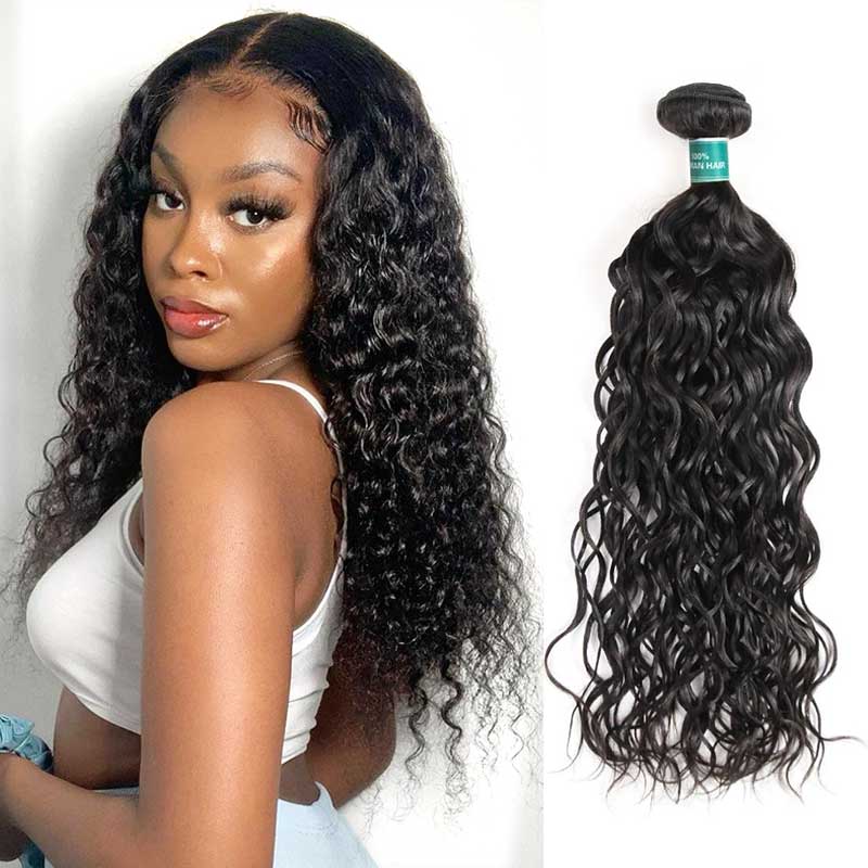 Water Wave Hair Bundles 1 Piece 100% Real Human Hair Bundles Unprocessed Water Wave Hair Weaves