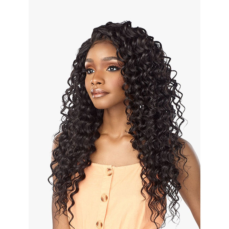 Sensationnel Boutique Bundles Human Hair Blend 3pc Weave + 4" x 4" Lace Closure - Deep