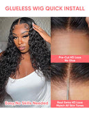 Jessies Wig Water Wave Pre Cut Lace 5x6 Wig Glueless Crystal HD Lace Pre-plucked Human Hair Wigs