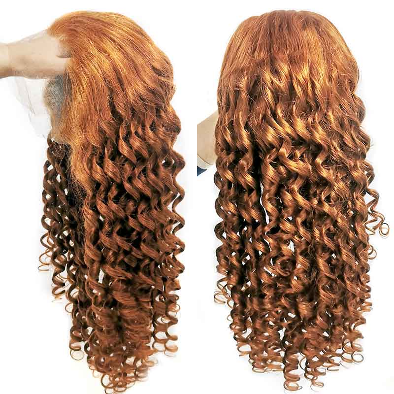 Aligrace 13x4 Lace Front Loose Wave Human Hair Wigs Orange