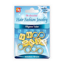 Be Dazzled Hair Fashion Jewelry Filigree Tube - Gold