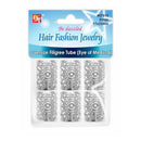 Be Dazzled Hair Fashion Jewelry Filigree Tube - Silver