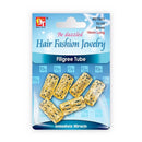 Be Dazzled Hair Fashion Jewelry Filigree Tube - Gold