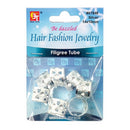 Be Dazzled Hair Fashion Jewelry Filigree Tube - Silver