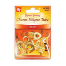 Beauty Town Gold Charm Filigree Tube