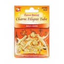 Beauty Town Gold Charm Filigree Tube