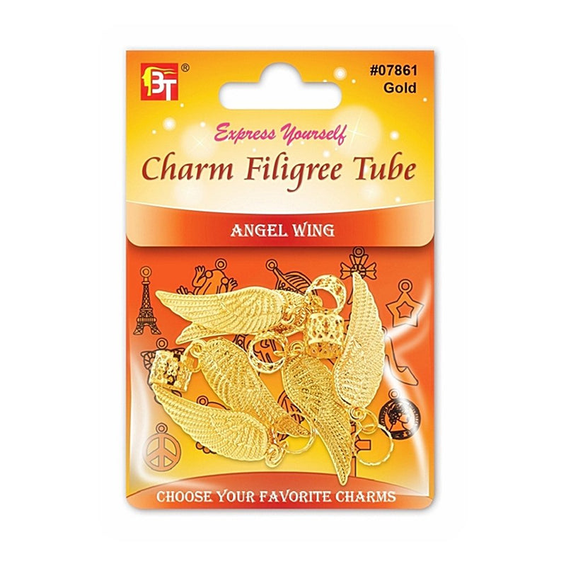 Beauty Town Gold Charm Filigree Tube