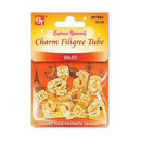 Beauty Town Gold Charm Filigree Tube