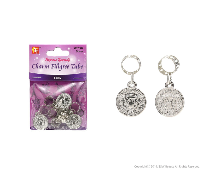 Beauty Town Sliver Charm Filigree Tube