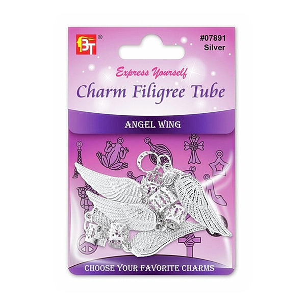 Beauty Town Sliver Charm Filigree Tube