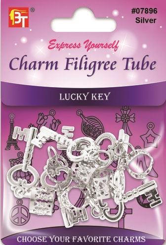 Beauty Town Sliver Charm Filigree Tube