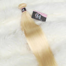 CurlyMe 613 Blonde Virgin Human Hair Straight 3 Bundles With 4x4 Closure