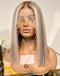 Jessies Wig Highlight Brown Blonde Straight 13x4 Lace Front Blunt Bob Wig With Brown Roots