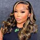 Upgrade HD lace 4x4 13x4 Crystal Lace Frontal Wigs Pre Plucked Highlight Body Wave Balayage Human Hair Wigs