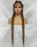 Jessies Wig Hand-Braided Lace Braided Wigs with Braid Ponytails with Baby Hair for Women