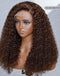 Jessies Wig Upgraded Chocolate Brown Color Kinky Curly Hair Glueless 13x4 HD Lace Frontal Human Hair Wig