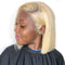 Dola Hair Blonde Short Bob Ombre Wigs Straight 1B 613 Colored 4X4 Lace Closure Wig