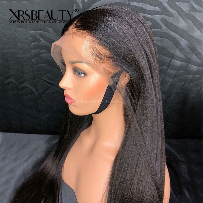 Xrs Beauty Hair Human Hair HD Lace Front Wig Yaki Straight 13x6 *NEW* CLEAR LACE & CLEAN HAIRLINE [LFW19]