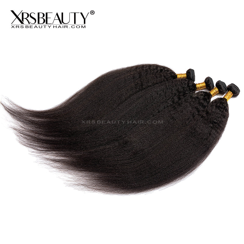 Xrs Beauty Hair 4pcs Kinky Straight Brazilian Virgin Hair Bundle [WEFT12]