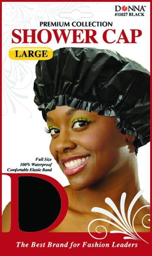 DONNA PREMIUM COLLECTION SHOWER CAP LARGE #11027 (BLACK)