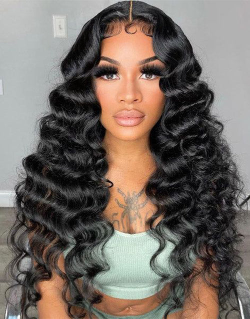 Jessies Wig Flash Deal $149.99 18" Pre Cut Lace Loose Deep 360 Crystal Lace Wig Bleached Knots Preplucked With Baby Hair