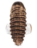 Jessies Wig Balayage Color Highlight Loose Deep Wave Ombre Human Hair Lace Front Wigs