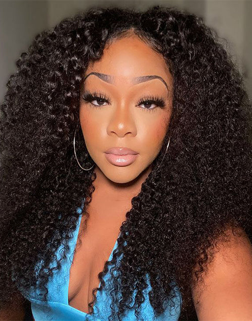 Jessies Wig Flash Deal $130 20" Kinky Curly V Part Wig Glueless Machinemade Human Hair Wig