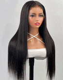 Jessies Wig (Can Do Ponytail ) Straight Full Lace Wig With 4C Hairline Edge Human Hair Wigs Preplucked Hairline