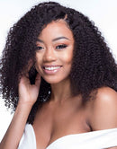 Jessies Wig Kinky Curly V Part Wig Glueless Human Hair Wig No Leave-Out