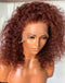 Jessies Wig Reddish Brown Curly Short 13x4 Lace Front Bob Wig 4x4 Lace Bob Human Hair Wig