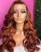 Jessies Wig Ginger Color Loose Wavy 13x4 Lace Front Wig Glueless Human Hair Wig