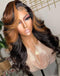 Jessies Wig Wear& Go Pre Cut Lace 13x4 Highlight Rich Brown Lace Front Wigs Wavy