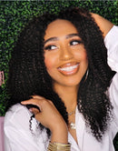 Jessies Wig Thin V Part Wig Glueless Kinky Curly Human Hair Wig No Leave-Out