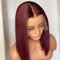 Dola Hair 99J Burgundy Short Bob T Part Lace Front Human Hair Wig